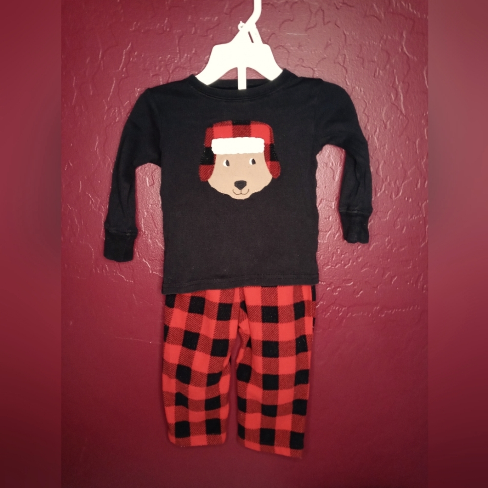 Holiday Red and Black Buffalo Plaid Pajama Set (12 months)